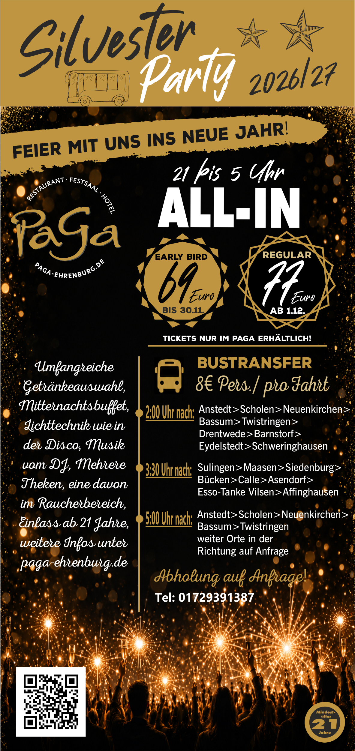 Silvester im PaGa; Twistringen; Bassum; Sulingen; Ehrenburg; Diepholz