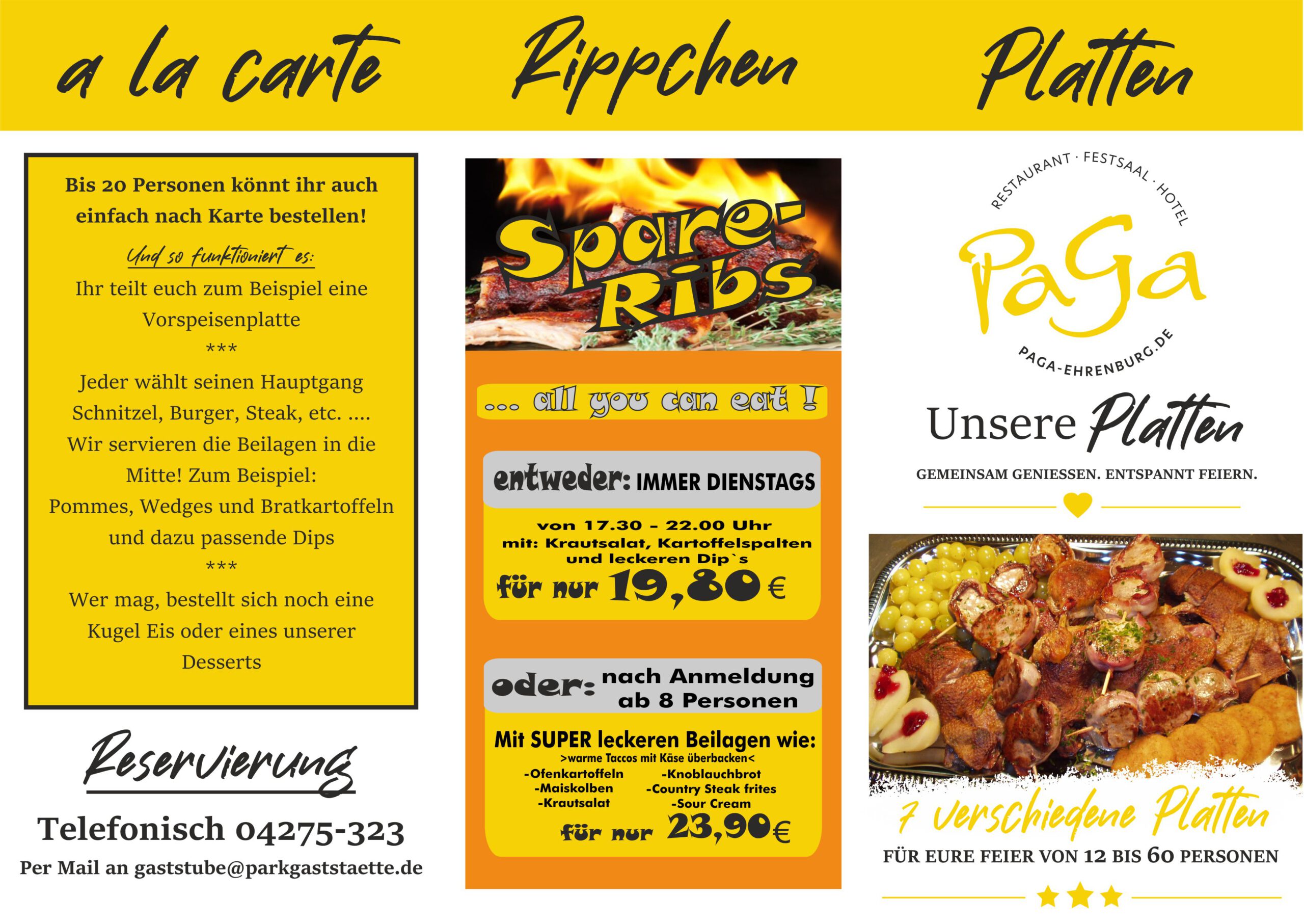 Plattenflyer PaGa 08-26 Front - Außen Platten im PaGa, Für Gruppen