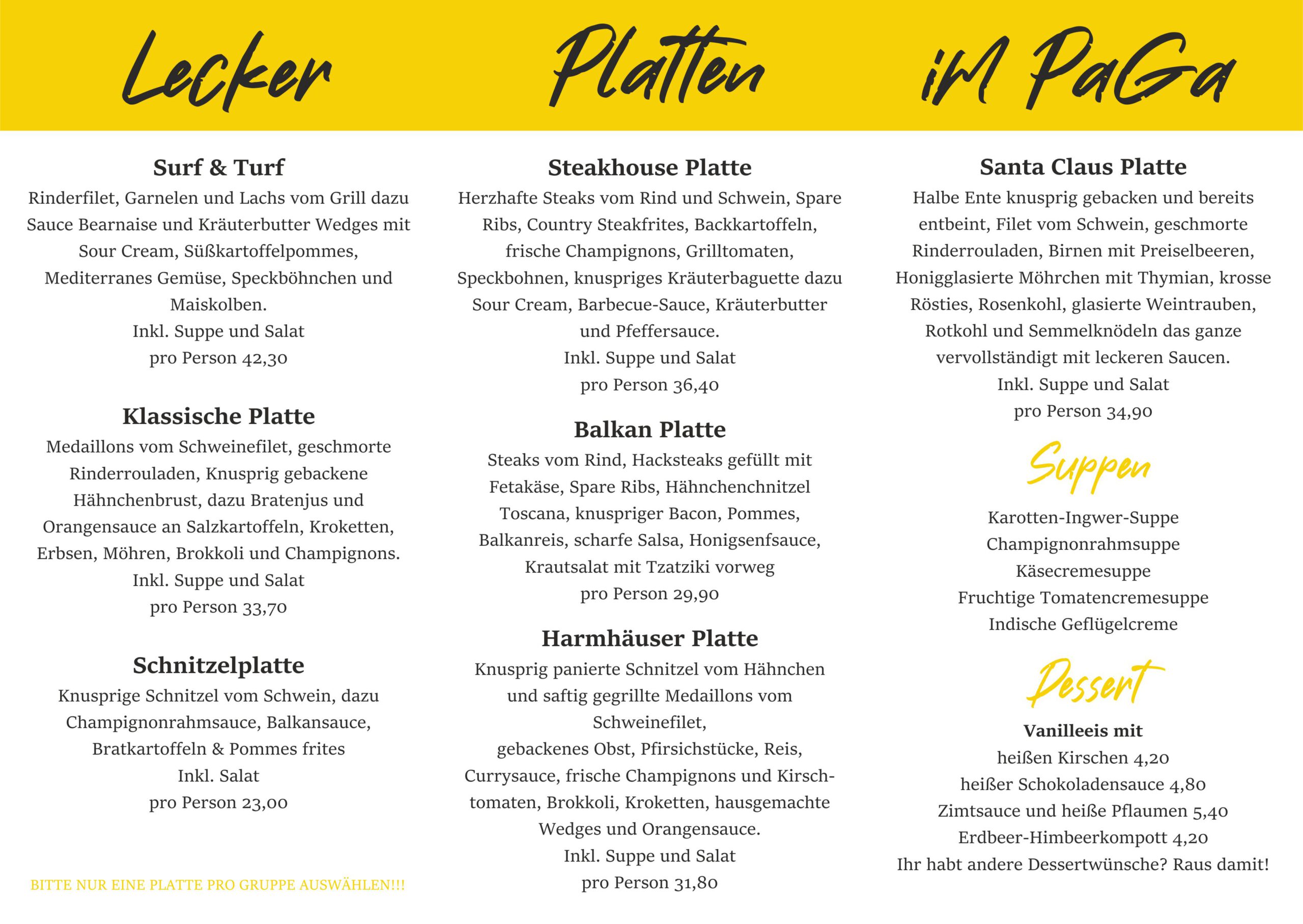 Plattenflyer PaGa 08-26 Innen Platten im Paga, Für Gruppen